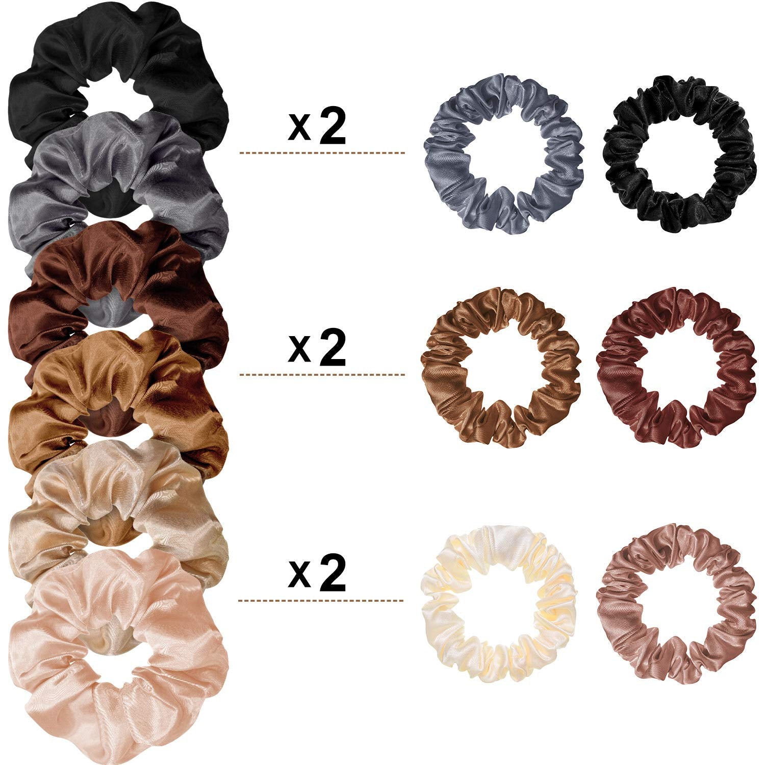 24 Pieces Satin Hair Scrunchies Bulk Silk Elastic Hair Bands Ropes Ponytail Holder for Women Girls Accessories Decorations(Vintage Colors)