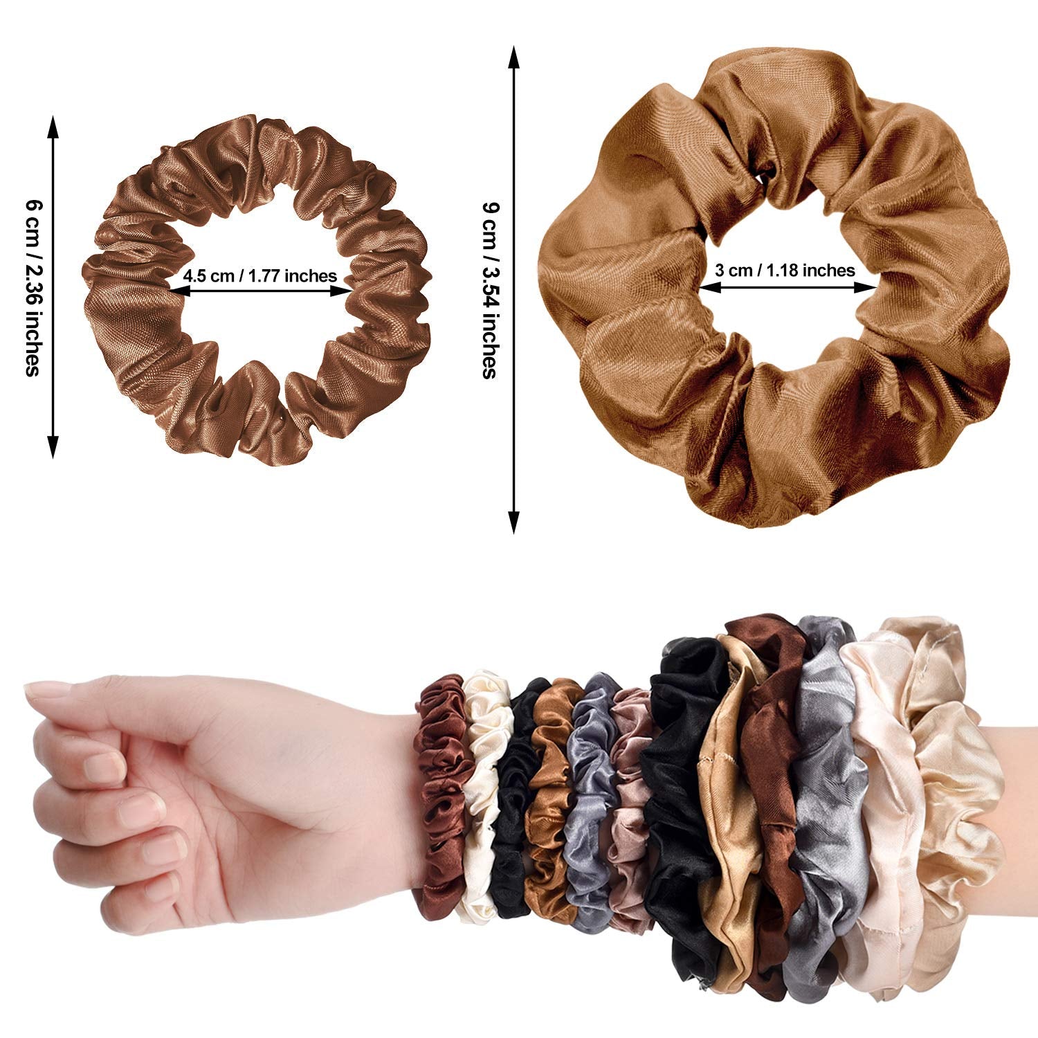 24 Pieces Satin Hair Scrunchies Bulk Silk Elastic Hair Bands Ropes Ponytail Holder for Women Girls Accessories Decorations(Vintage Colors)